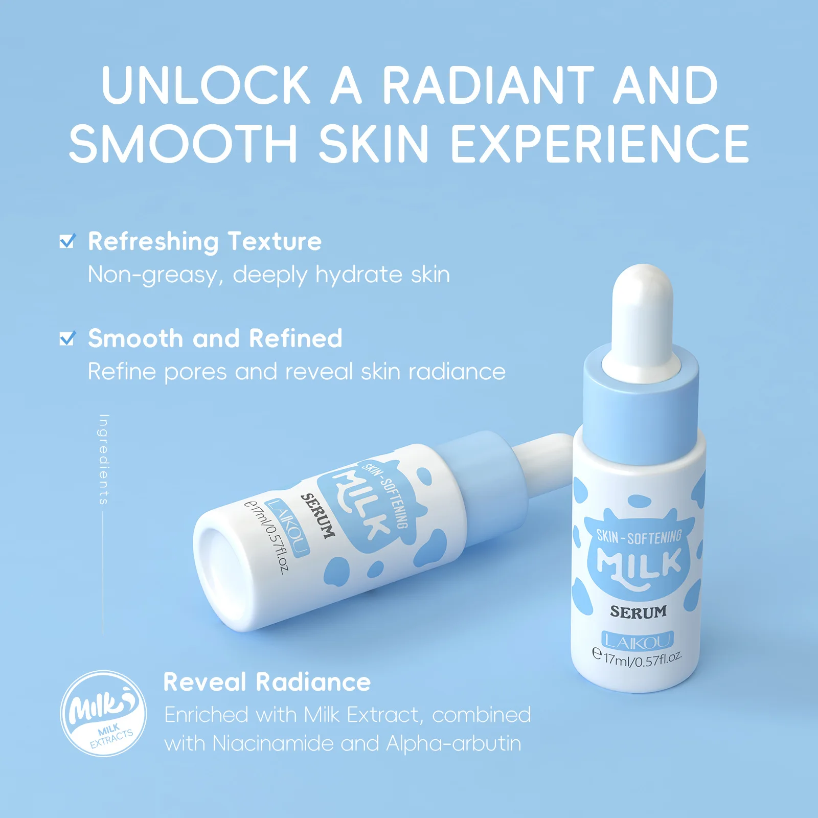 17ml Milk Facial Serum for Fac - огляд і ціна Alpha Arbutin Serum