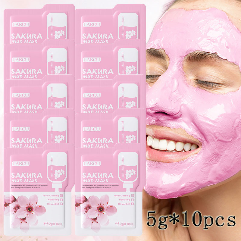 10pcsLAIKOU Sakura Mud Mask Ba - огляд і ціна Mud Mask Kaolin